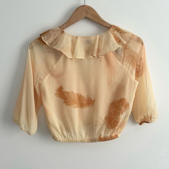 Aritzia Little Moon Rosemary Blouse Yellow Feather - Picture 5 of 11